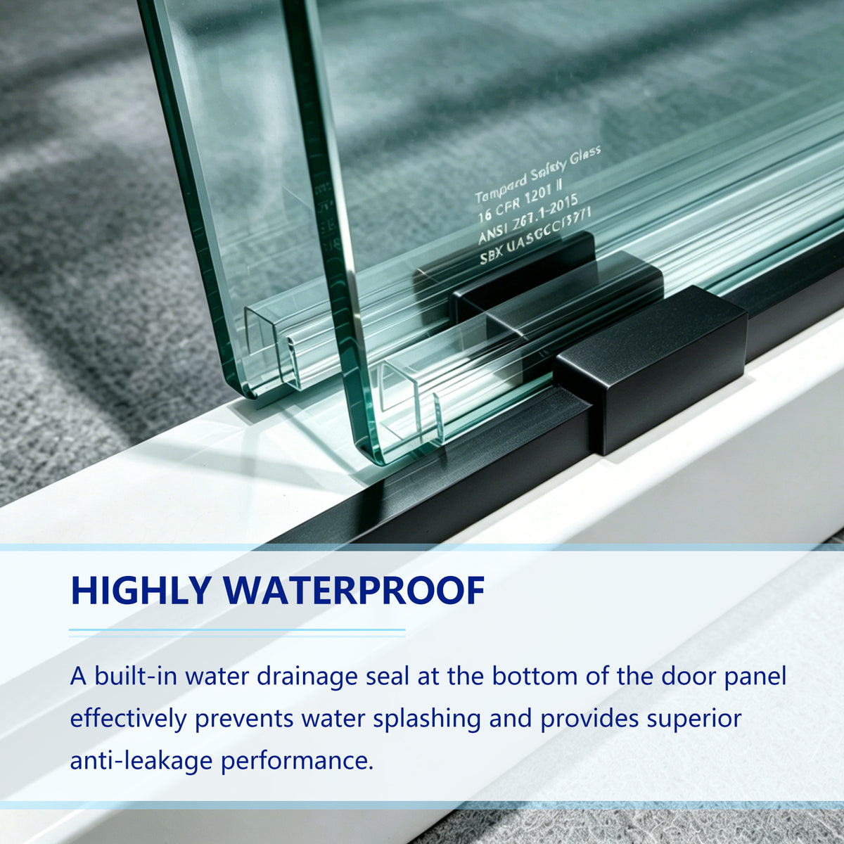 57-60*78 INCH ,Frameless Double Sliding Shower Door (10mm) Thick SGCC Tempered Glass Door ,Glass Door,Shower Door + Aluminum Alloy For Bathroom Door--Matte Black