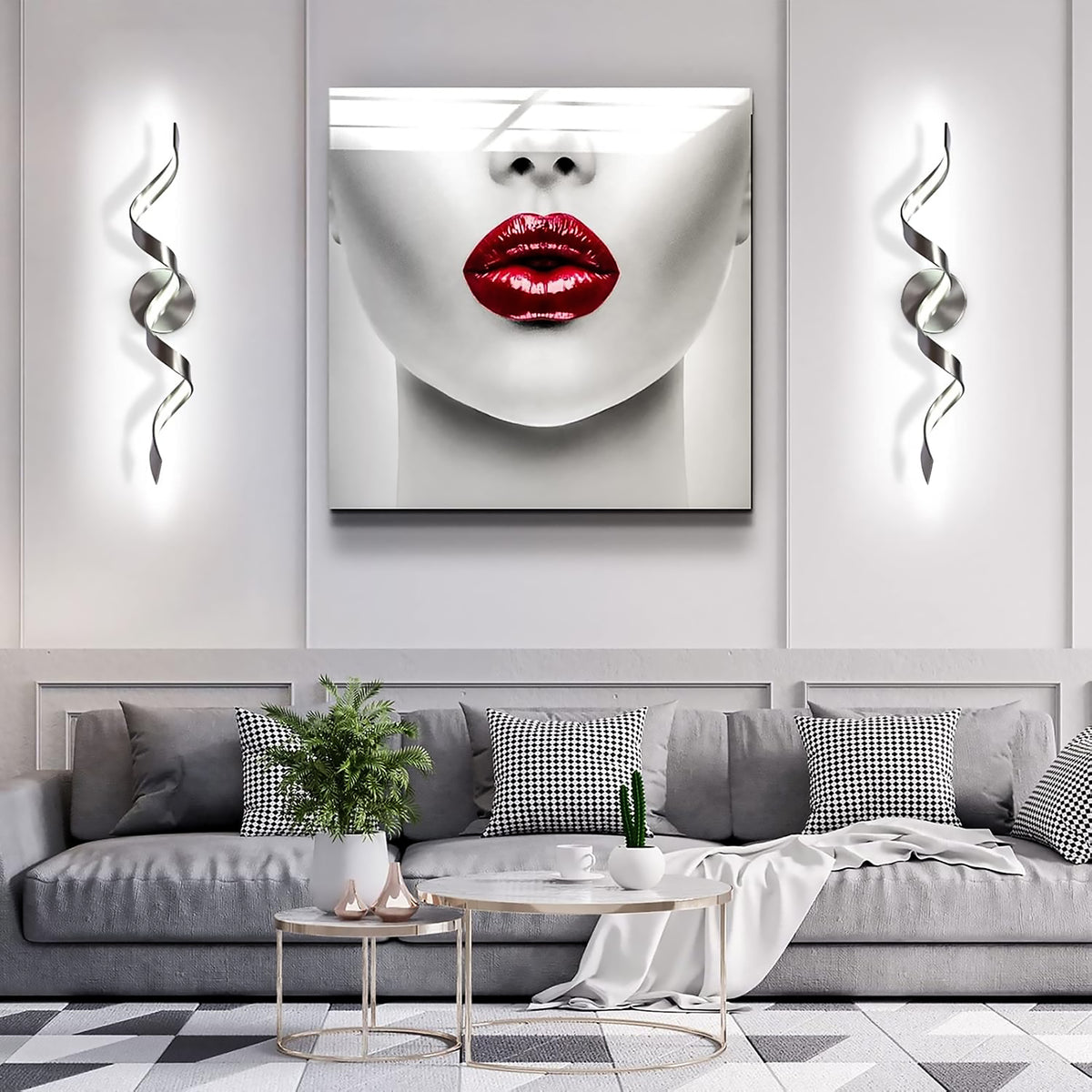 Modern LED Bathroom Vanity Lights, 24inch Black Bathroom Lighting Fixture Over Mirror 15W Spiral Design LED Wall Light Fixtures--SN