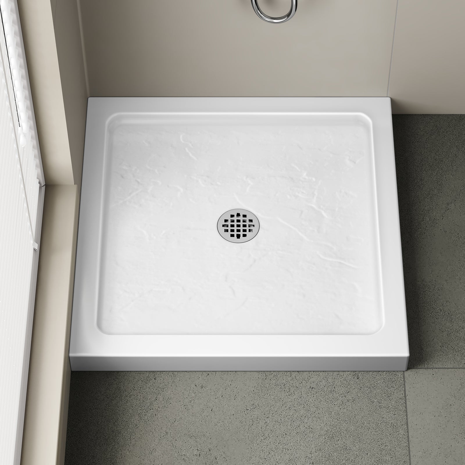 White Square Shower Base Series – 32 x 32 & 36 x 36 Inch