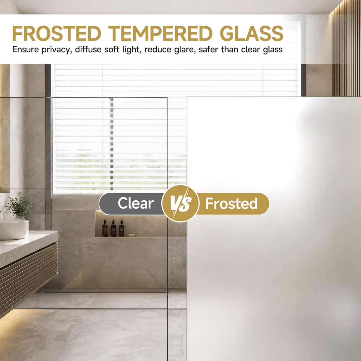 56"-60" W x 75" H Frameless Sliding Shower Door, Matte Black Shower Screen, 5/16" (8mm) Frosted Ultra-Clear Nano-Coated Tempered Glass