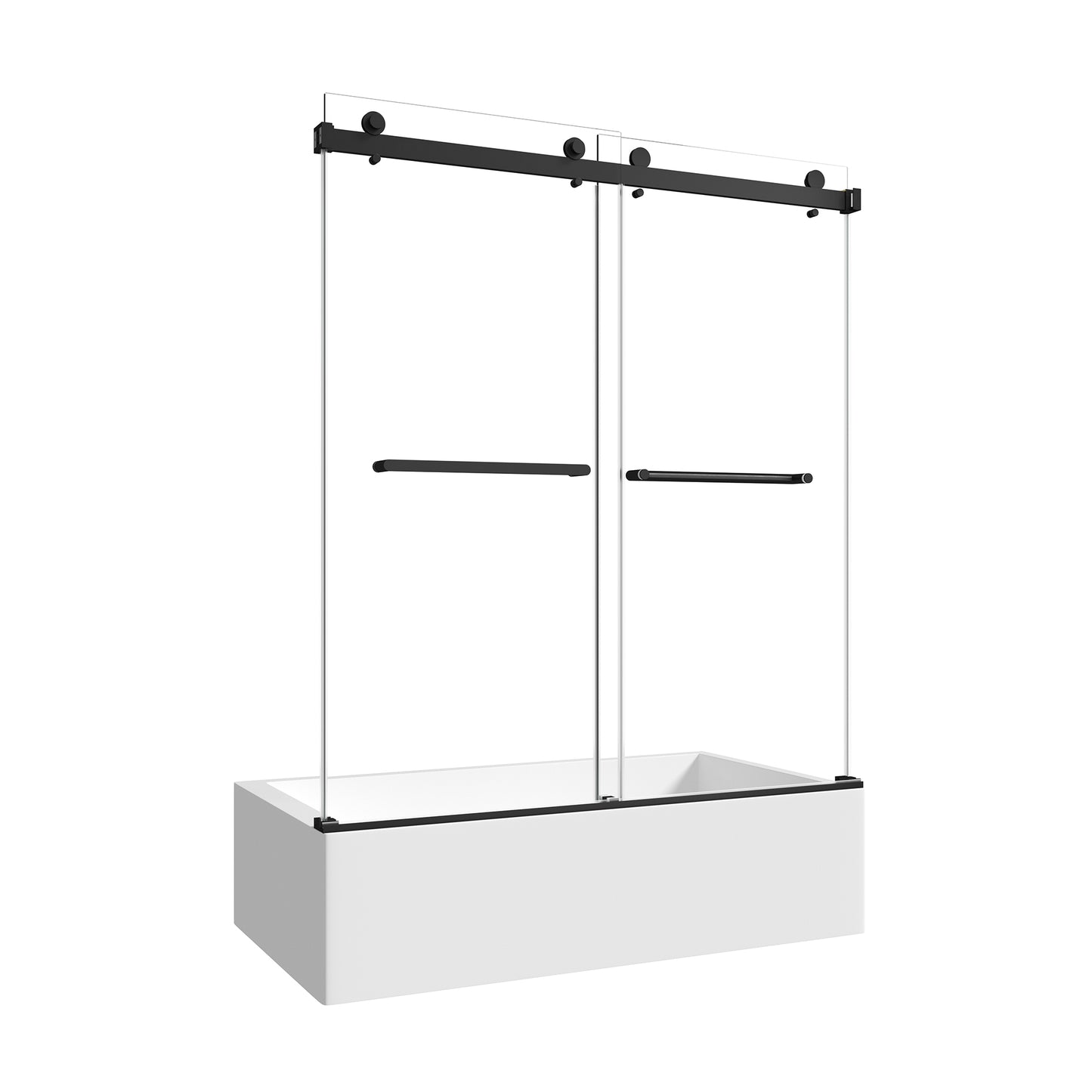 KPUY Frameless Double Sliding Shower & Bathtub Door | 43"-60" W