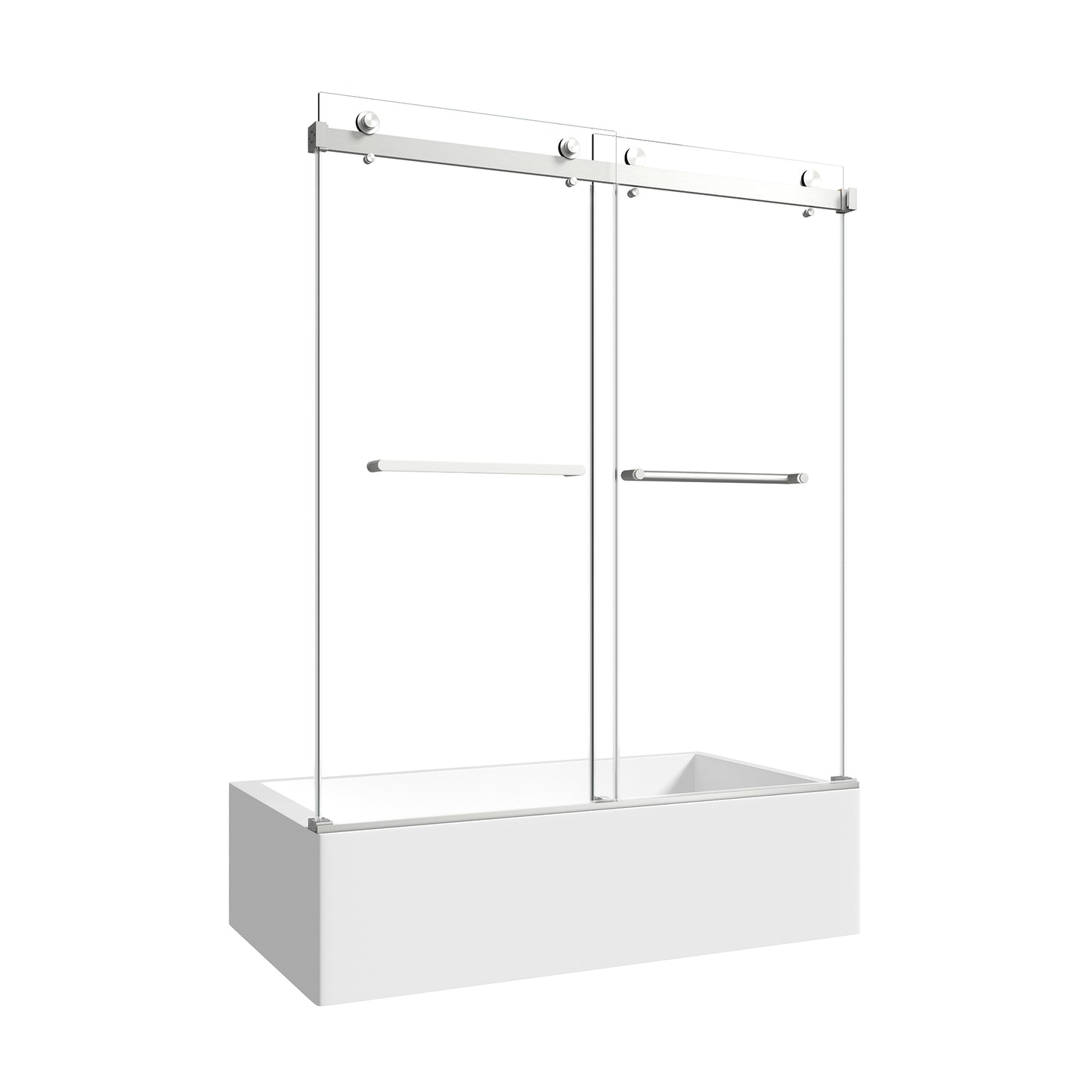 KPUY Frameless Double Sliding Shower & Bathtub Door | 43"-60" W