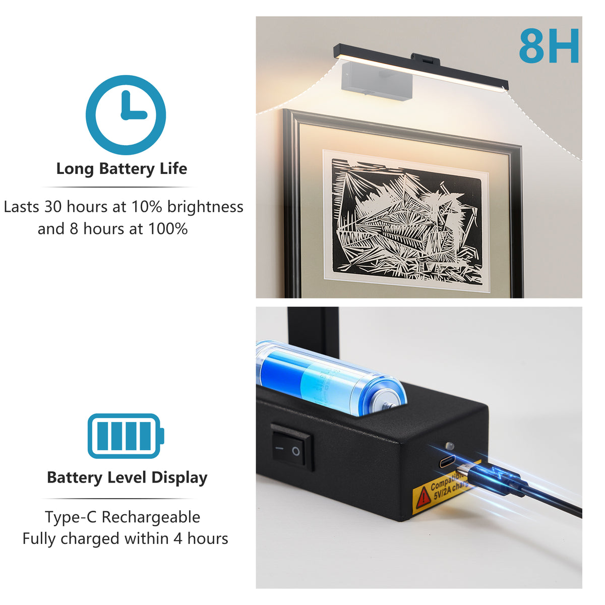16inch Black Bathroom Light Fixtures Over Mirror Modern Dimmable LED Vanity Light for Bathroom Wall Lighting