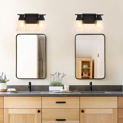 Modern Gold Vanity Lighting Fixture, 2 Lights Above Mirror, Frosted Glass Wall Sconce for Bathroom, Hallway, Bedroom with E26 Socket