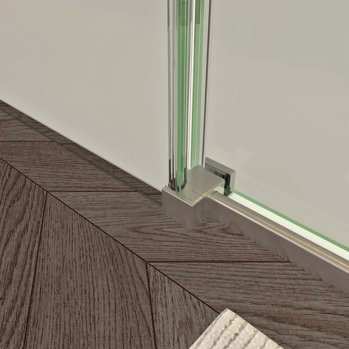 S-RM6076TN 56-60"W x 76"H Sliding Shower Door, Frameless Glass Shower Door with Brushed Nickel Hardware, Towel Bar and Handle