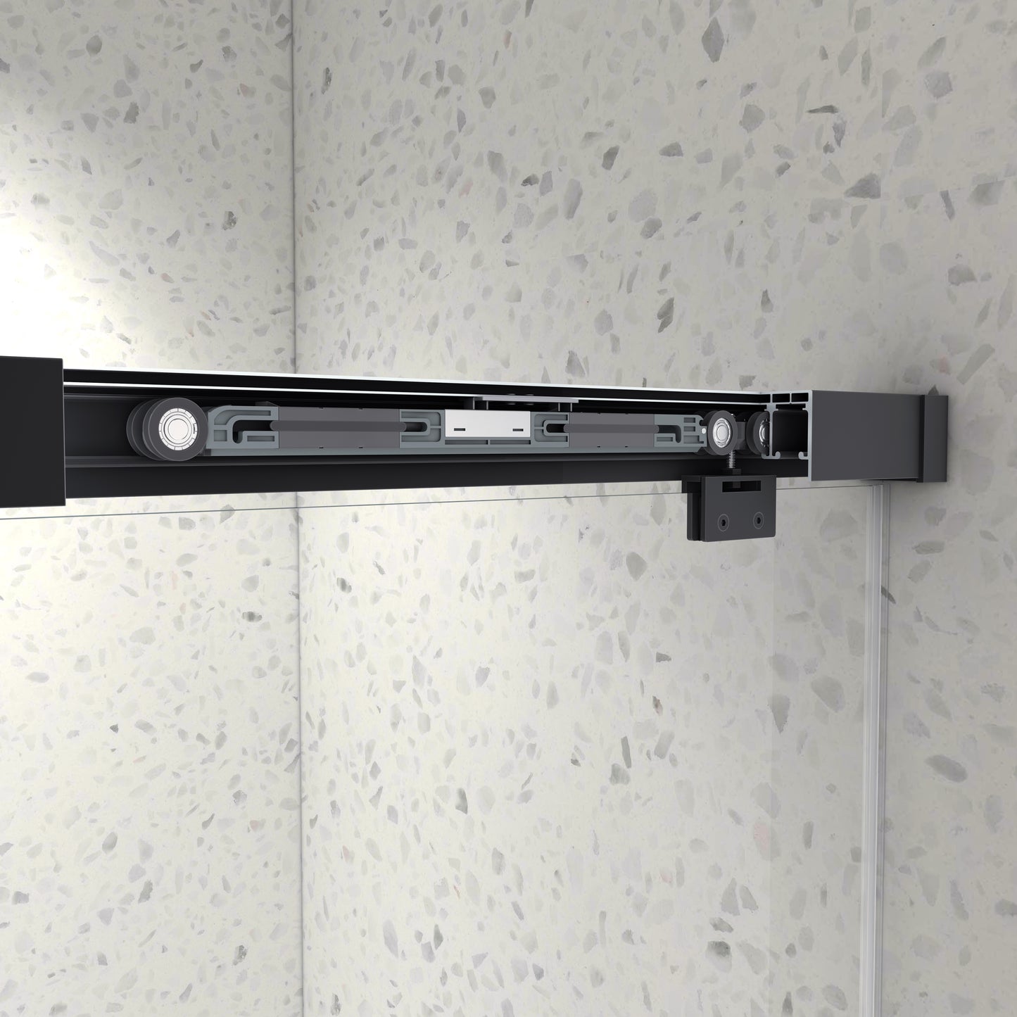 KPUY 76" H Frameless Double Sliding Shower Door | Soft Close | Matte Black (49"-60")