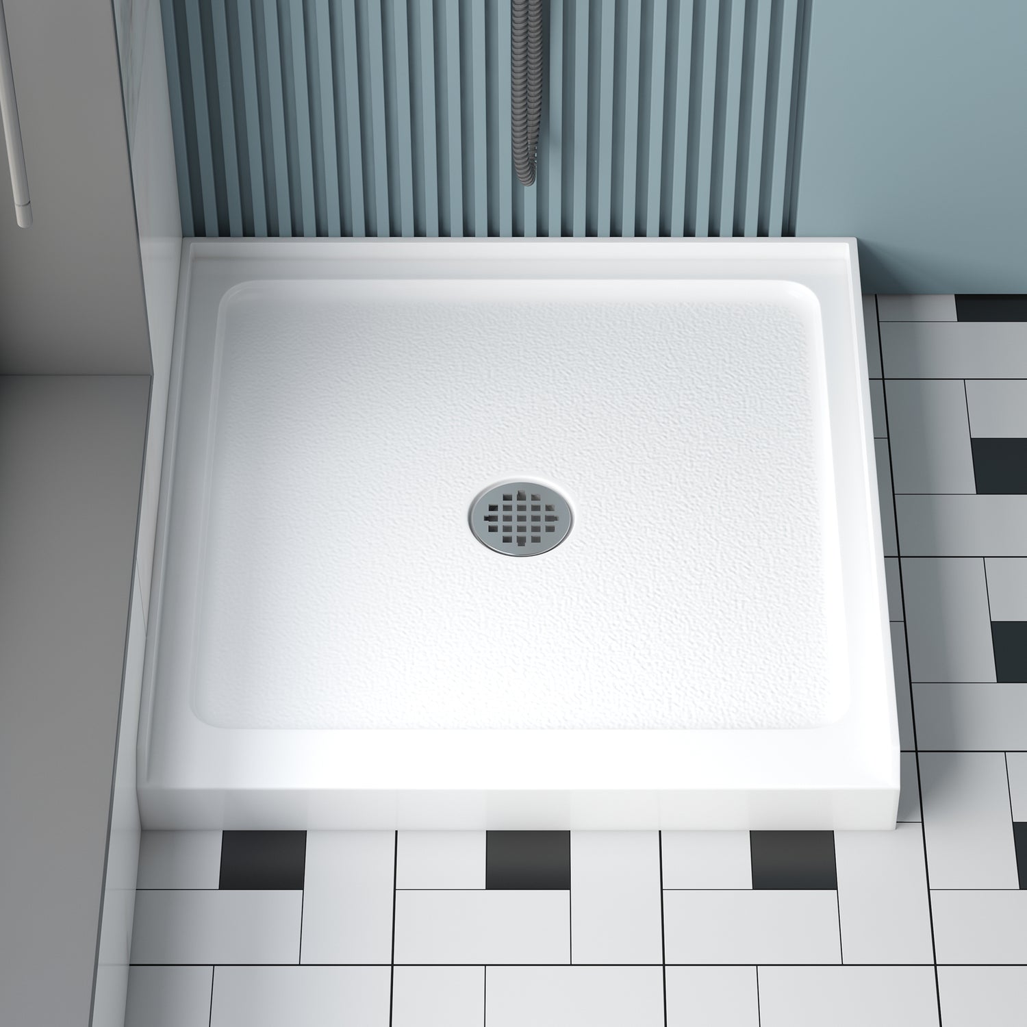 KPUY 36" x 36" Square Shower Base - Slip-Resistant White Acrylic Shower Pan-KPUY