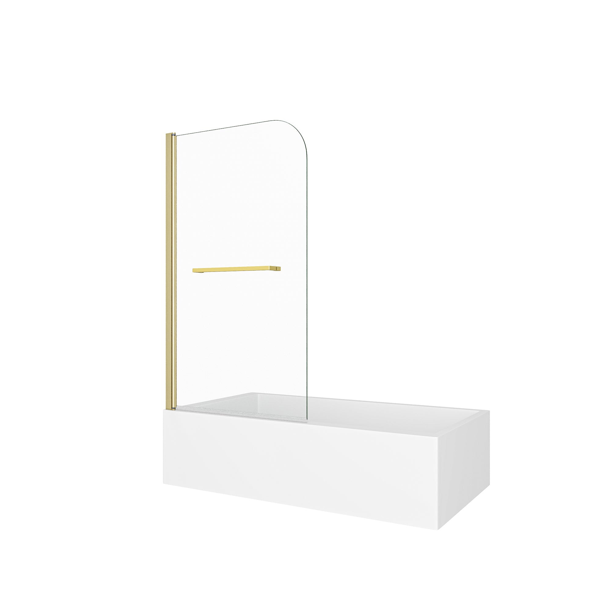 KPUY 32" x 55" Frameless Bathtub Screen | 180° Pivot Shower Door | Reversible