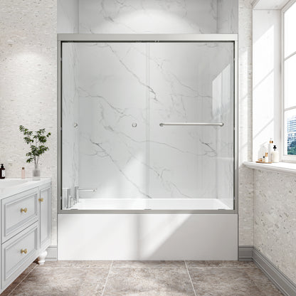 KPUY 55"-60" W Double Bypass Sliding Shower & Bathtub Door | 3 Finishes