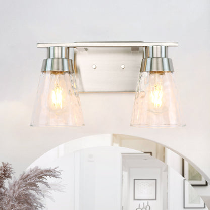Modern Gold Vanity Lighting Fixture, 2 Lights Above Mirror, Frosted Glass Wall Sconce for Bathroom, Hallway, Bedroom with E26 Socket