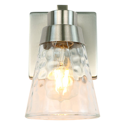 Bedroom light fixture, 1 modern gold vanity light fixture, light fixture above mirror, wall sconce with clear glass, for hallway, bedroom, with E26 socket