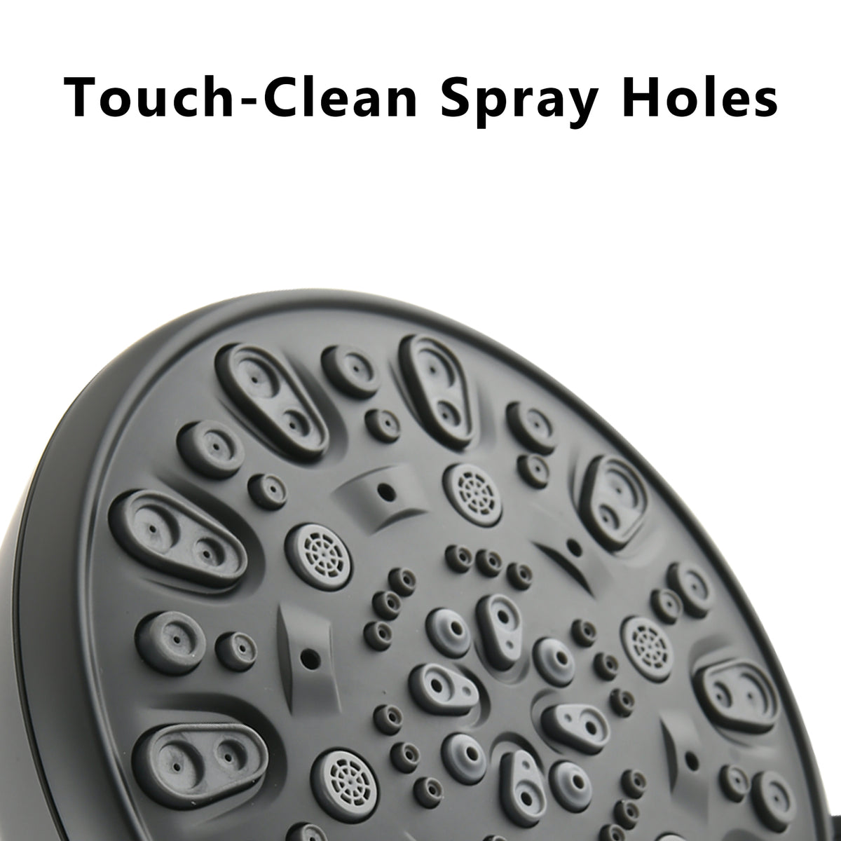 Matte Black high pressure 6-setting 4" shower head - Angle adjustable, clog-proof shower head