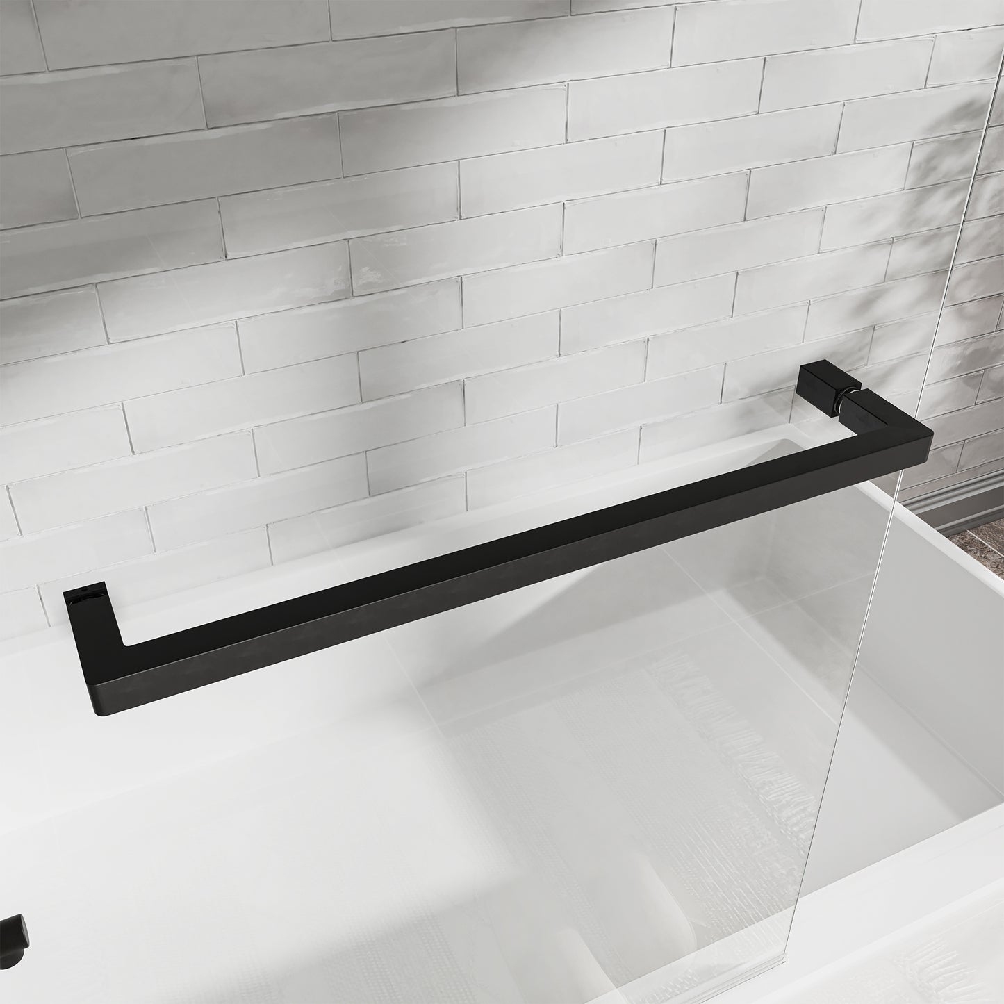 KPUY 32" x 55" Frameless Bathtub Screen | 180° Pivot Shower Door | Reversible