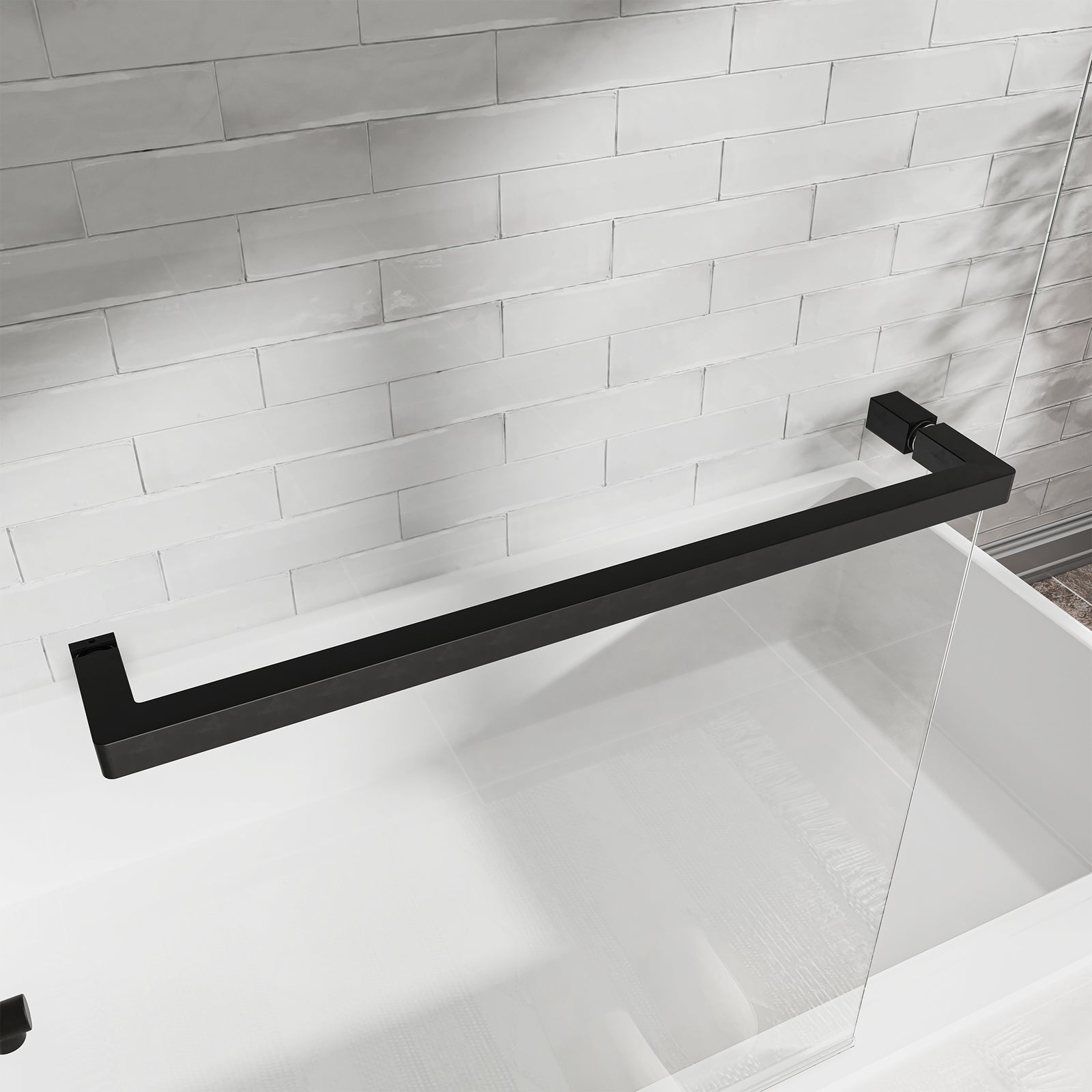 KPUY 32" x 55" Frameless Bathtub Screen | 180° Pivot Shower Door | Reversible