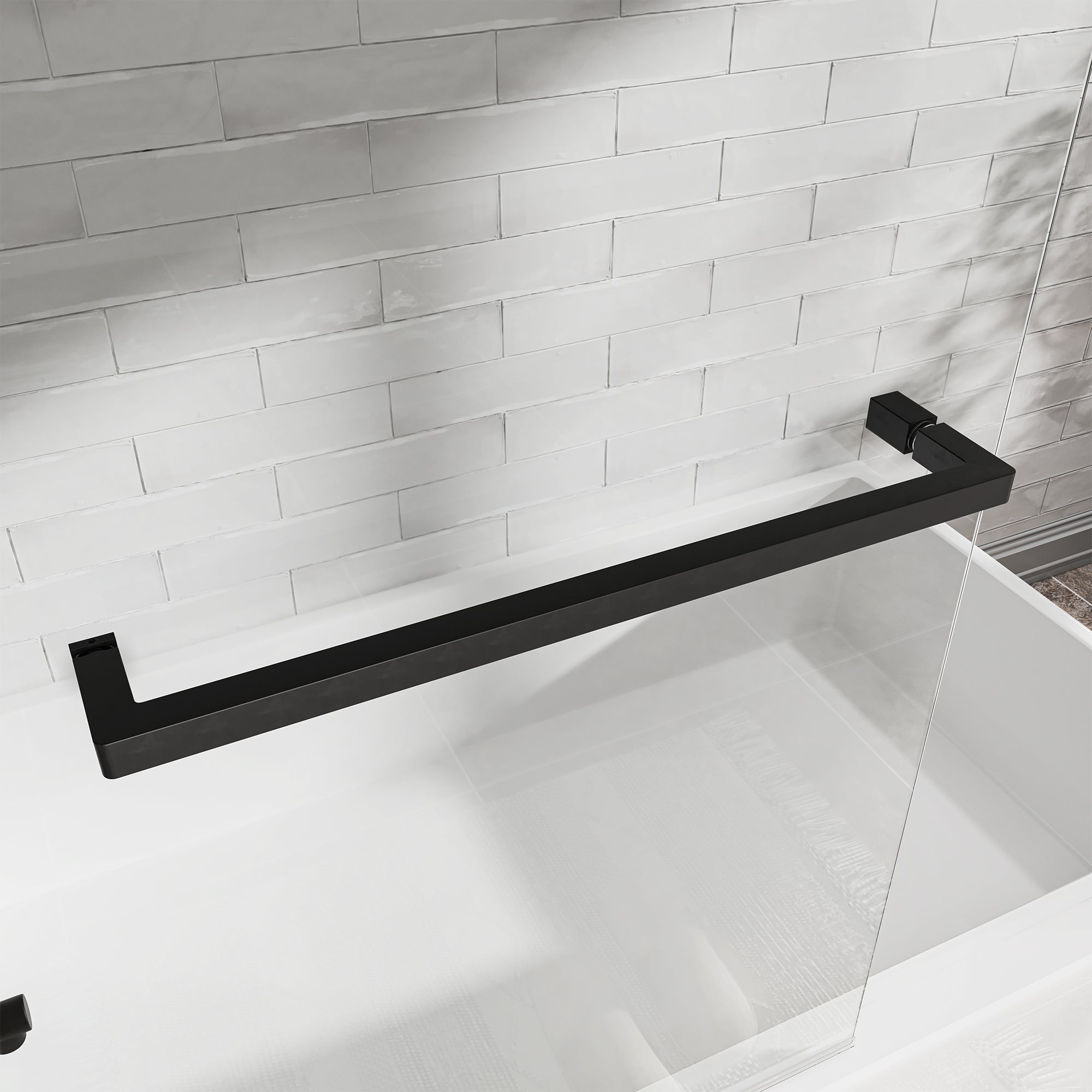 KPUY 32" x 55" Frameless Bathtub Screen | 180° Pivot Shower Door | Reversible