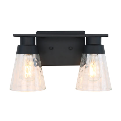 Modern Gold Vanity Lighting Fixture, 2 Lights Above Mirror, Frosted Glass Wall Sconce for Bathroom, Hallway, Bedroom with E26 Socket