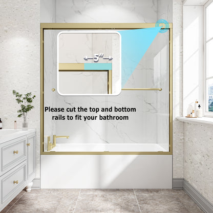 KPUY 55"-60" W Double Bypass Sliding Shower & Bathtub Door | 3 Finishes