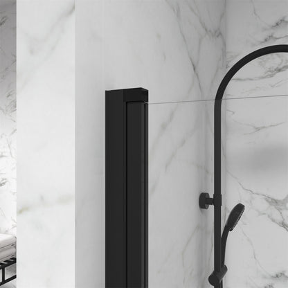 KPUY Goodyo Bathtub Screen Panel Shower Door 180° Pivot, Black