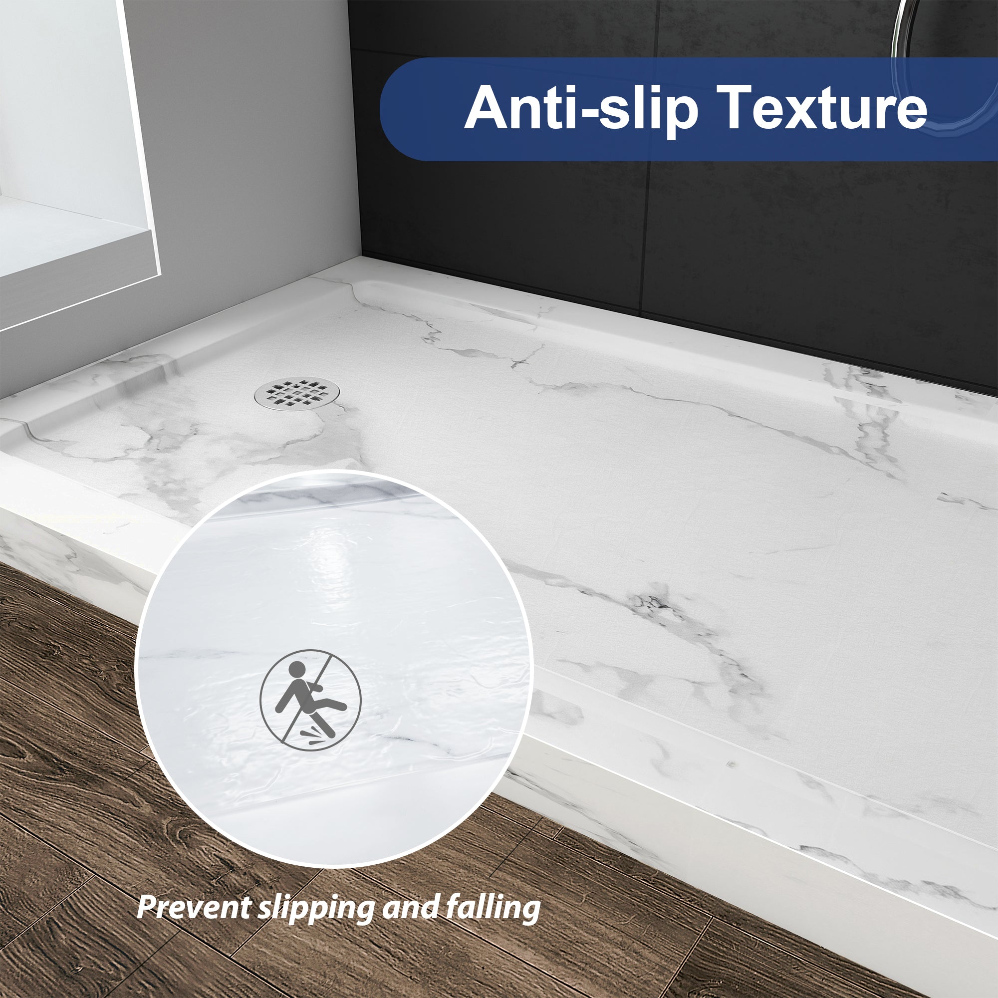 Carrara White Shower Base, 48 in. L x 32 in. W, Model SY4832