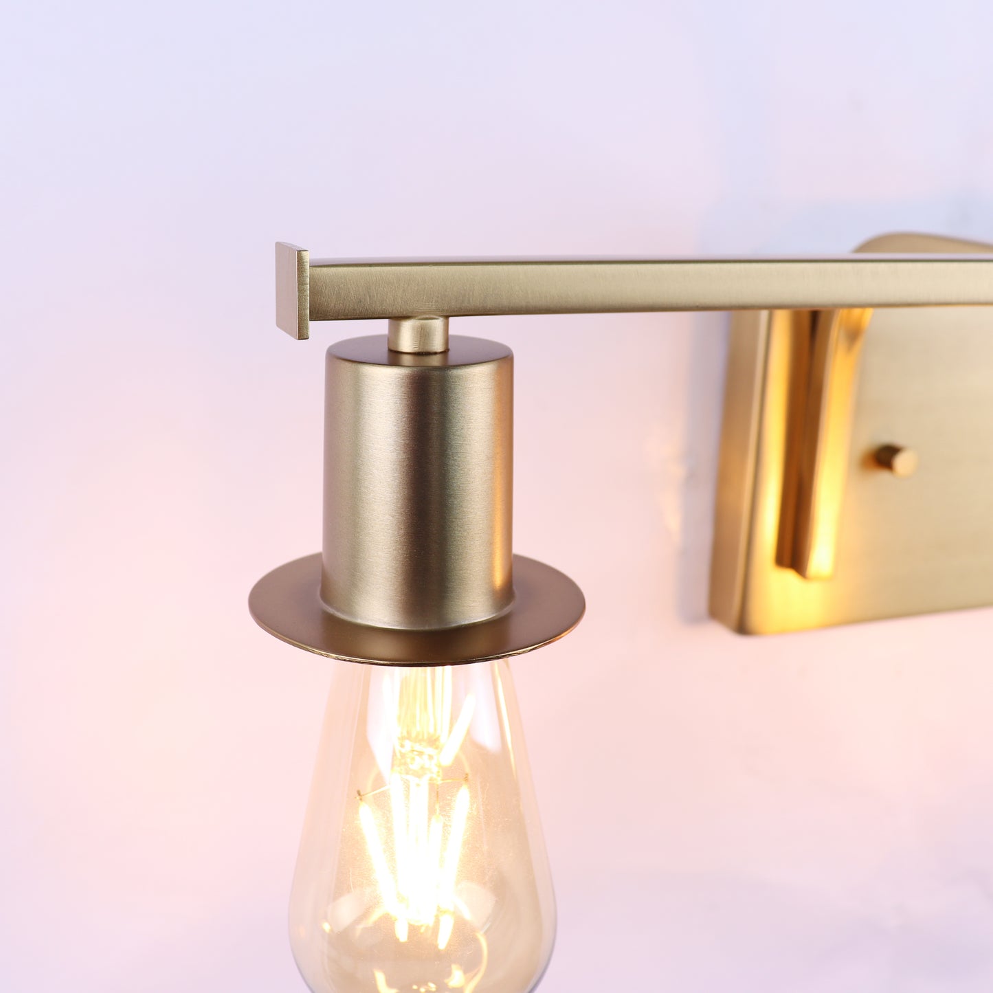 Modern Gold Vanity Lighting Fixture, 3 Lights Above Mirror, Frosted Glass Wall Sconce for Bathroom, Hallway, Bedroom with E26 Socket