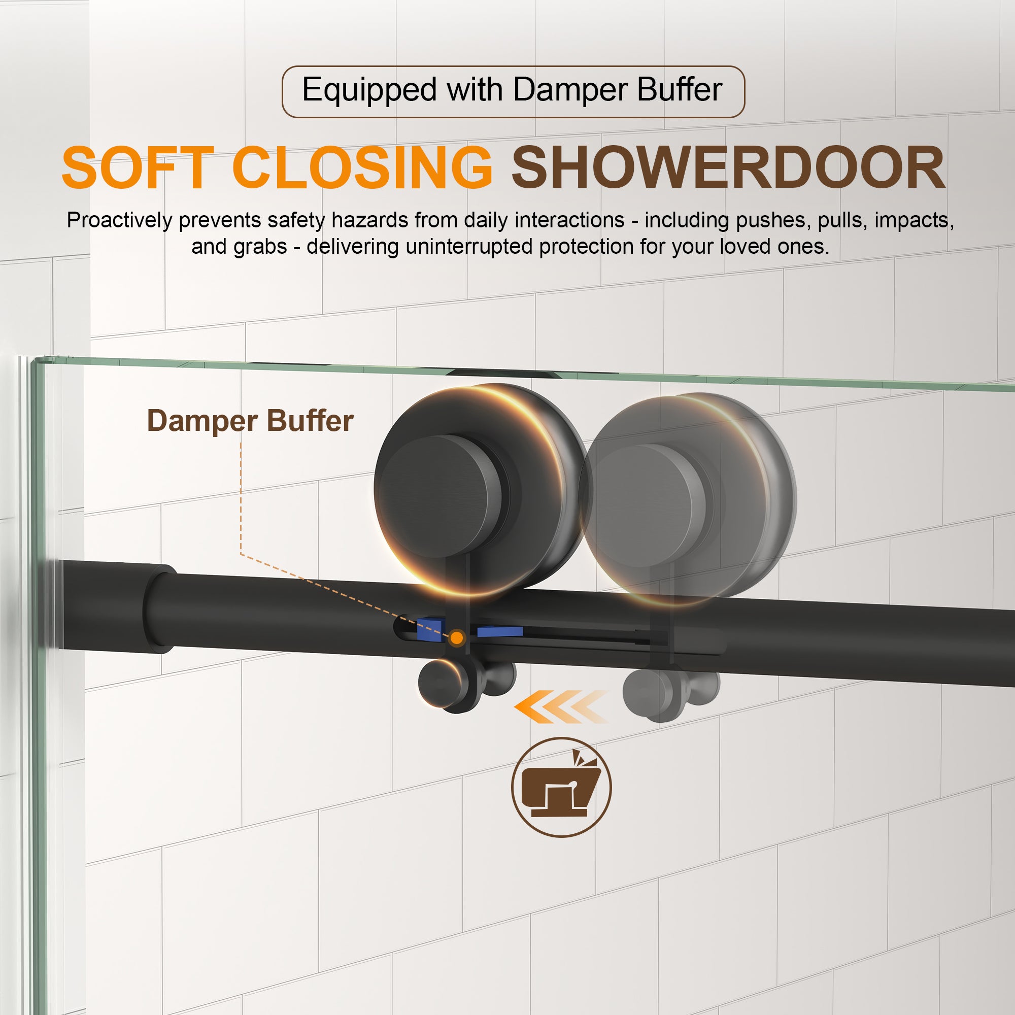 55-65 in. W x 76 in. H Frameless Sliding Shower Door, 5/16 in. Clear Glass