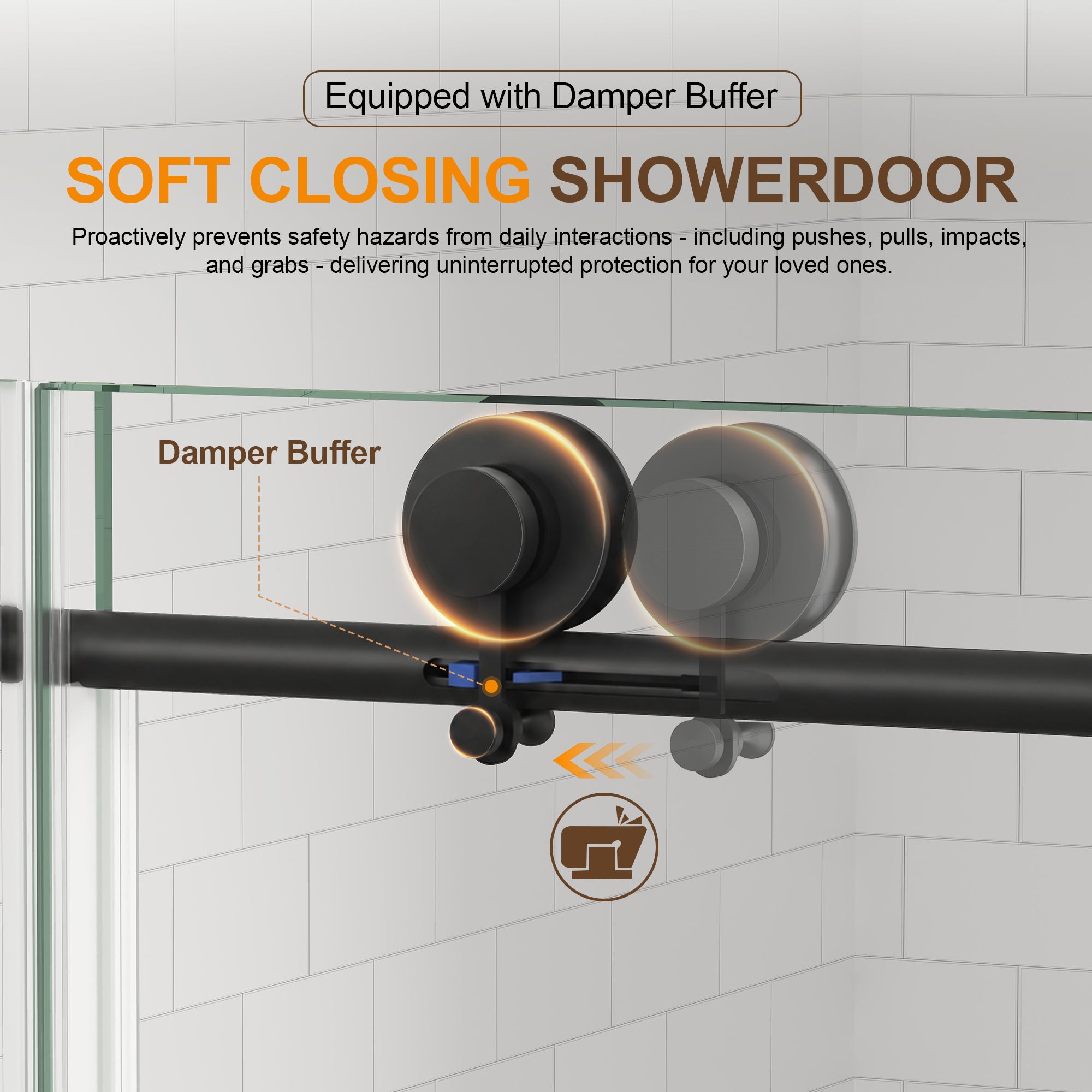 67-72 in. W x 76 in. H Frameless Sliding Shower Door, 5/16 in. Clear Glass