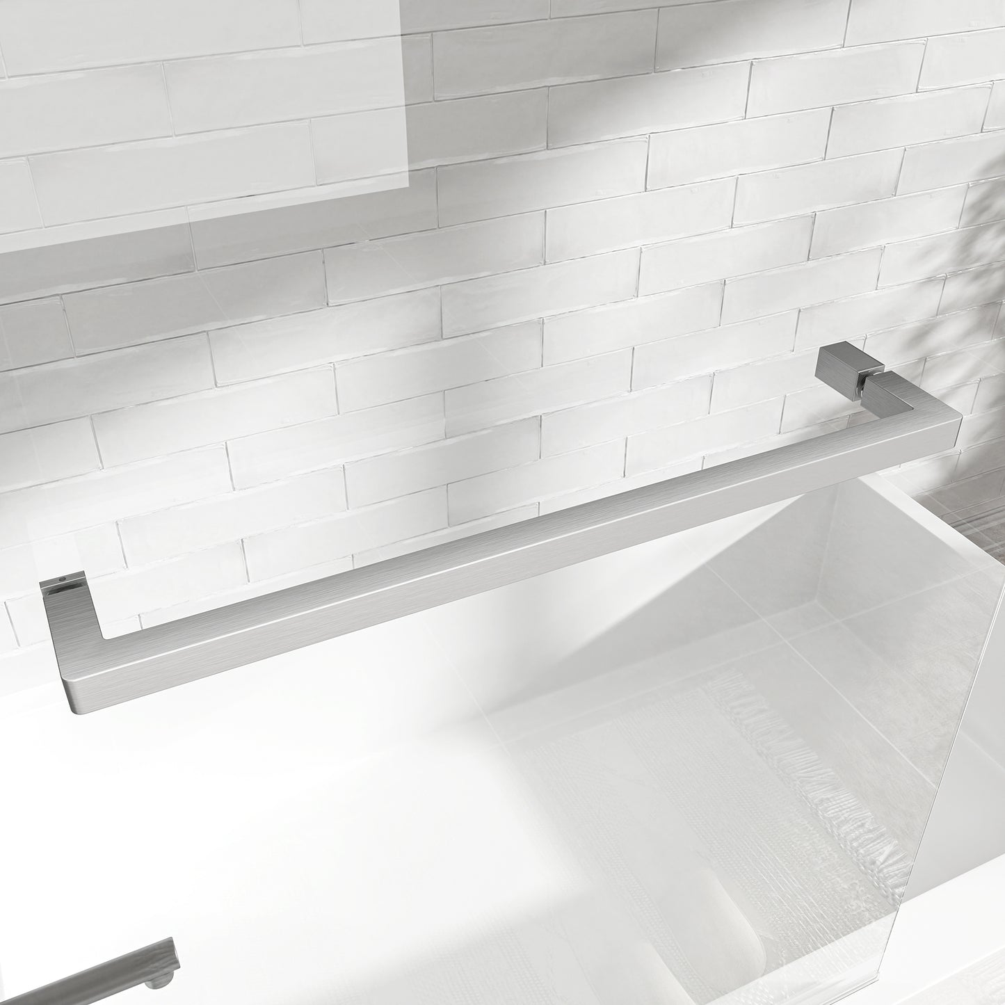 KPUY 32" x 55" Frameless Bathtub Screen | 180° Pivot Shower Door | Reversible