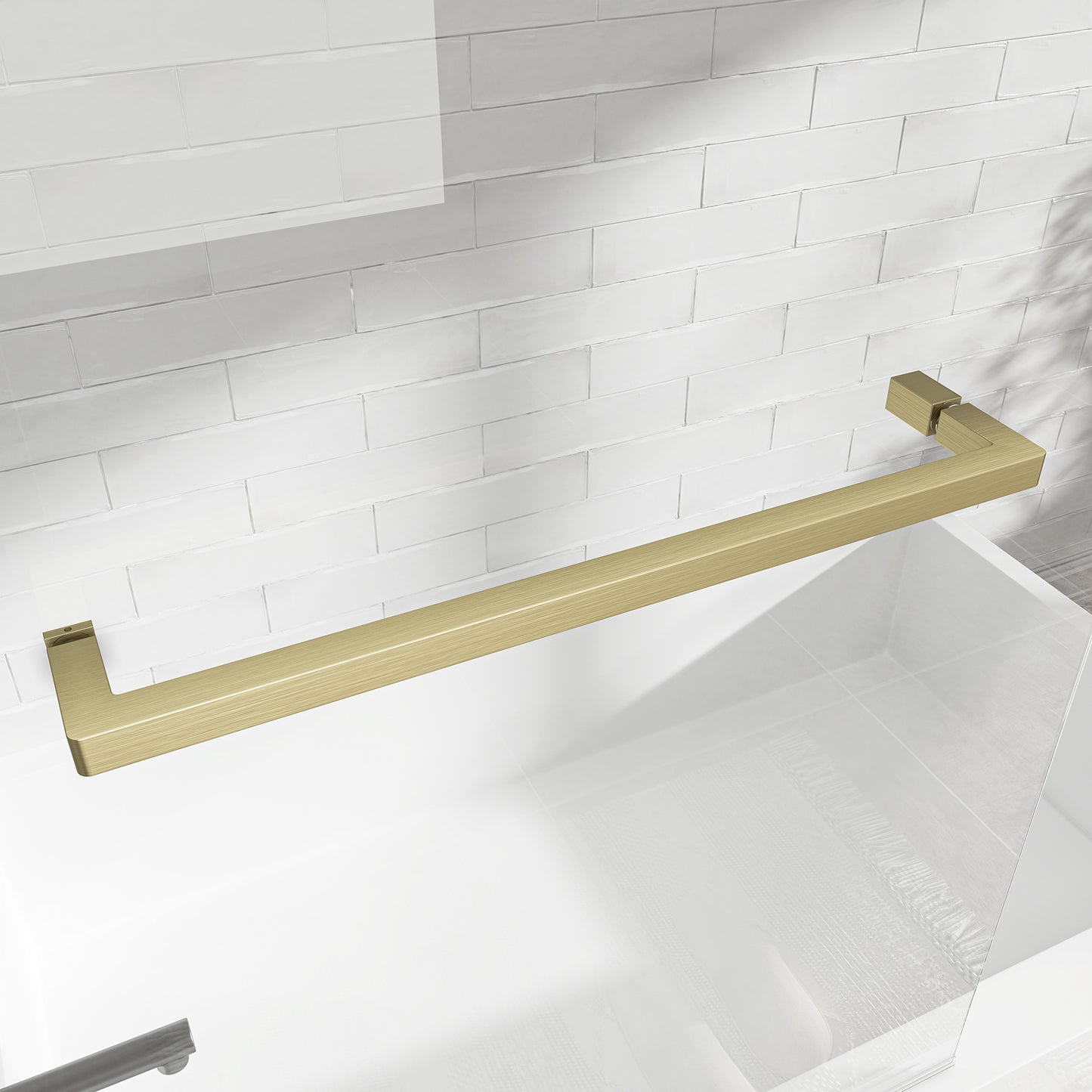 KPUY 32" x 55" Frameless Bathtub Screen | 180° Pivot Shower Door | Reversible