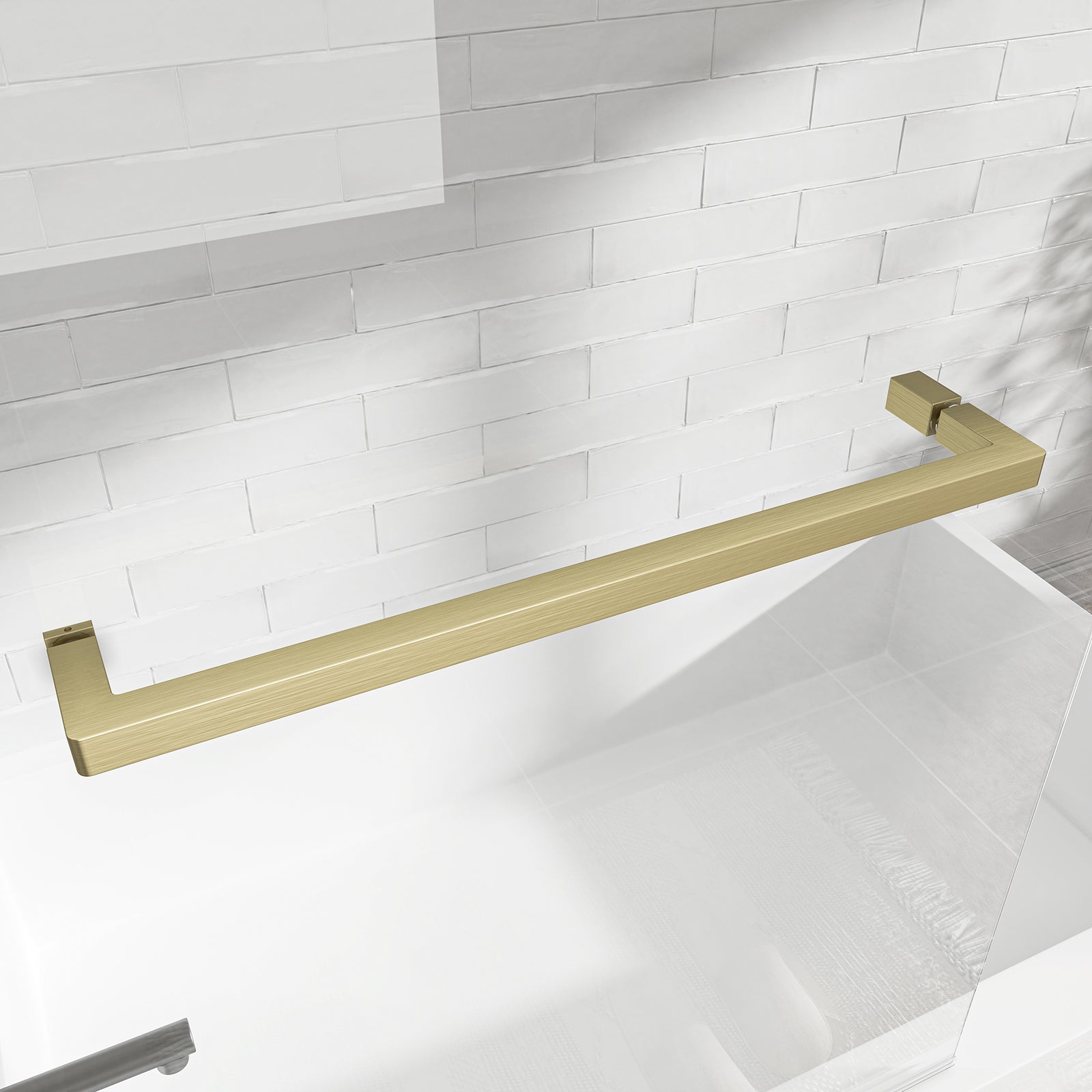KPUY 32" x 55" Frameless Bathtub Screen | 180° Pivot Shower Door | Reversible