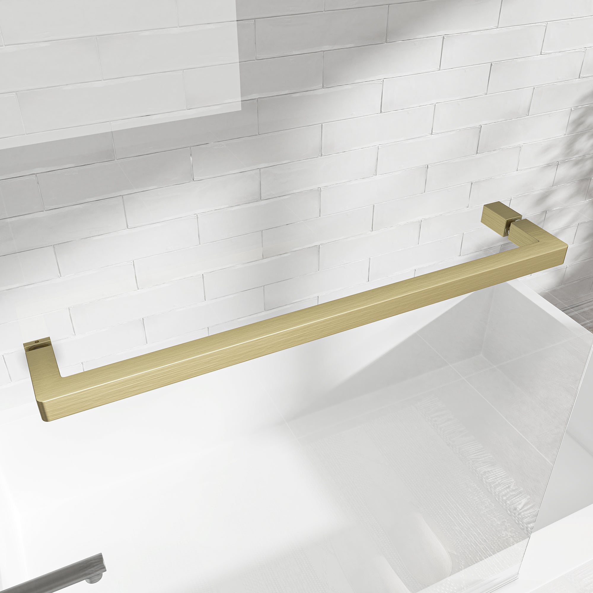 KPUY 32" x 55" Frameless Bathtub Screen | 180° Pivot Shower Door | Reversible