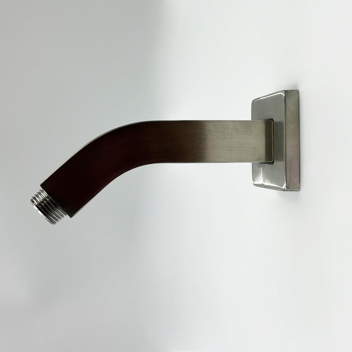 Square Shower Arm with Flange, 1/2 NPT Tapered Threads, Rain Shower Head Arm, Wall Mount Shower Extension Arm