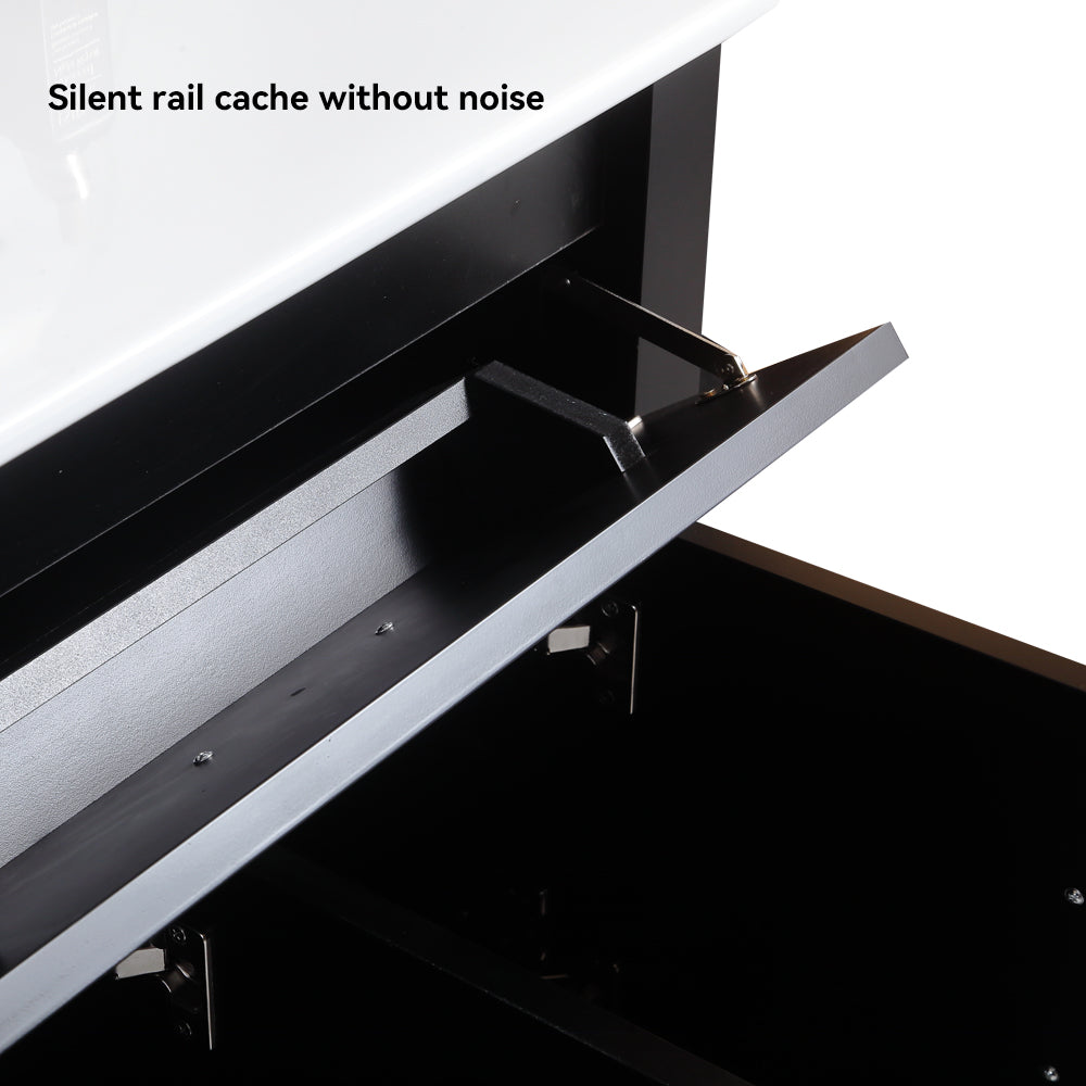 48" Black Bathroom Vanity with Ceramic Sink Combo, Abundant Storage Cabinet -4 Soft close doors and 4 drawers