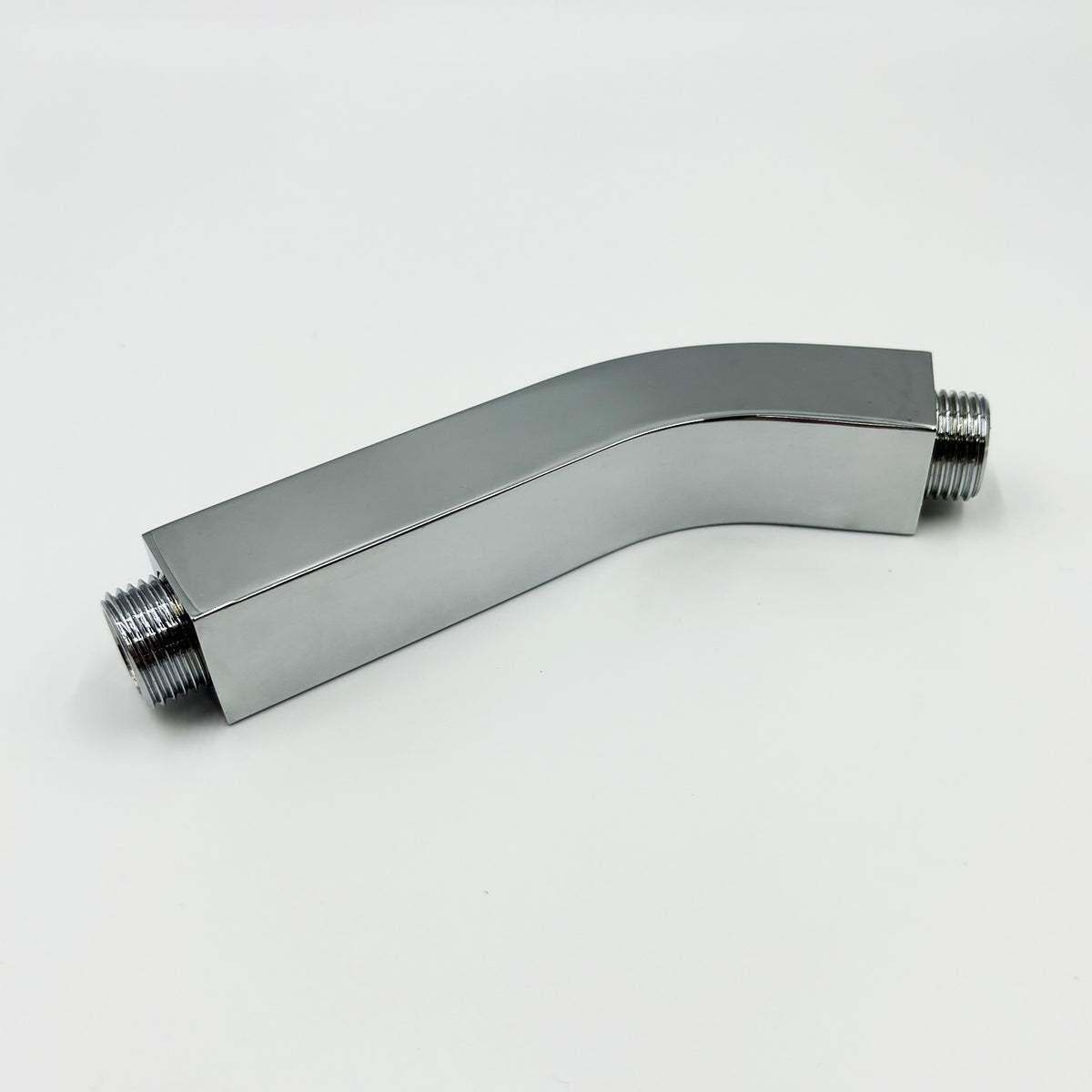 Square Shower Arm with Flange, 1/2 NPT Tapered Threads, Rain Shower Head Arm, Wall Mount Shower Extension Arm