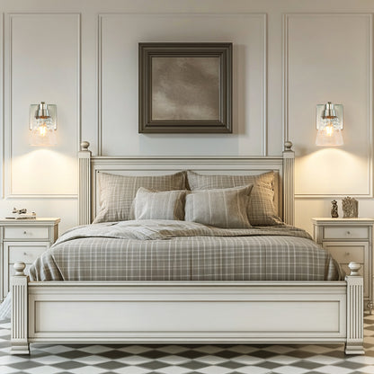 Bedroom light fixture, 1 modern gold vanity light fixture, light fixture above mirror, wall sconce with clear glass, for hallway, bedroom, with E26 socket