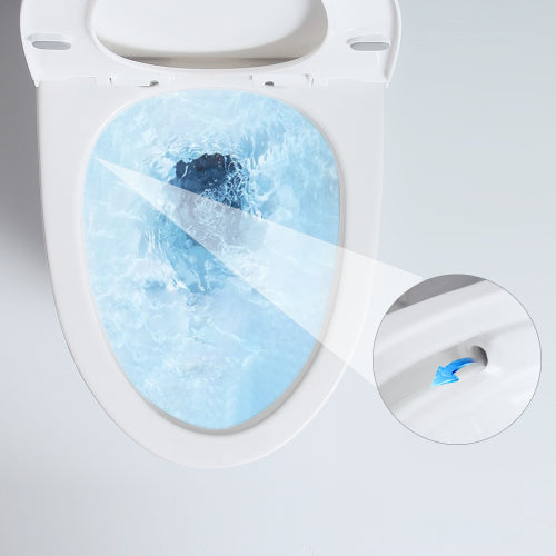 Small Compact One Piece Toilet - Modern White Dual Flush Commode-KPUY