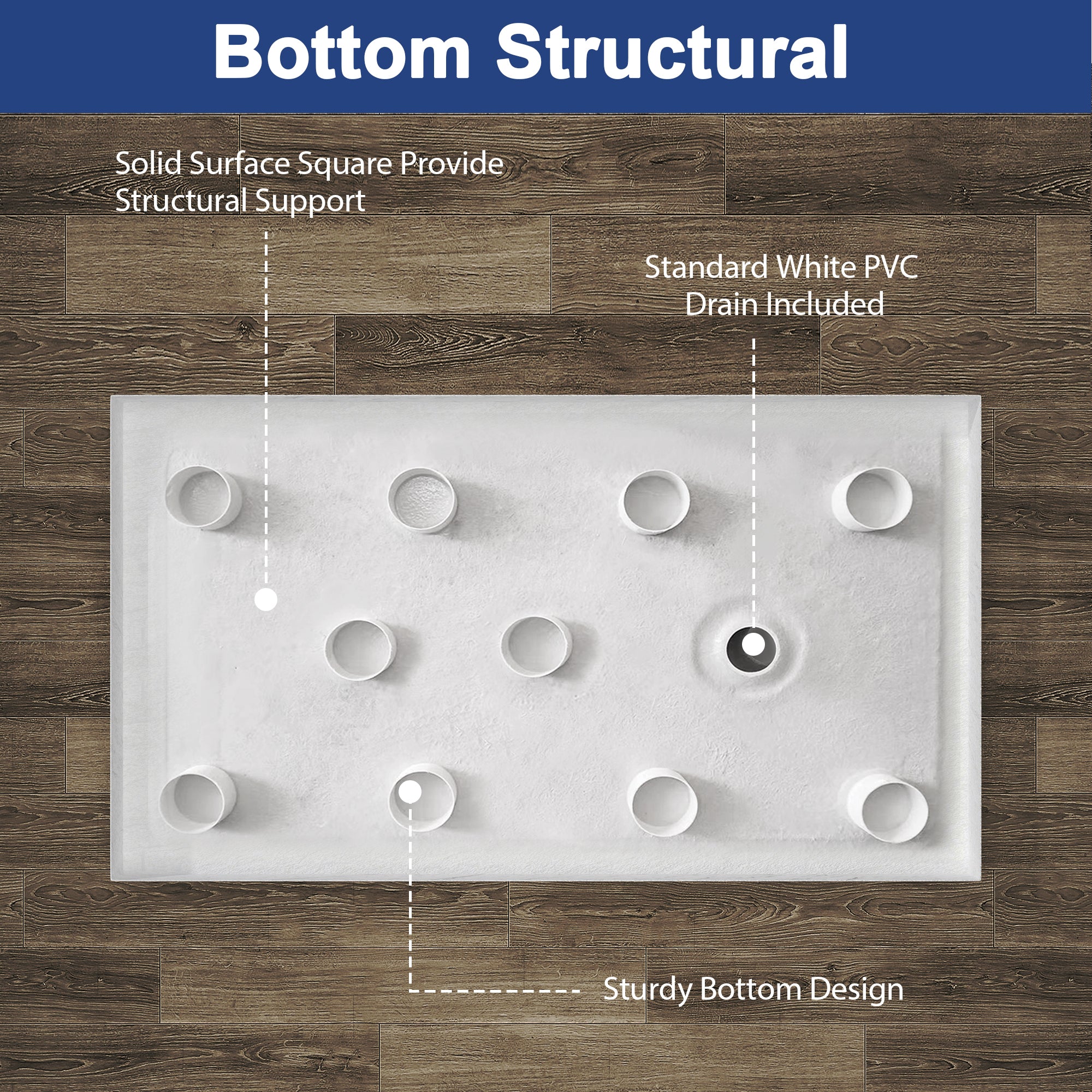 Carrara White Shower Base, 48 in. L x 32 in. W, Model SY4832