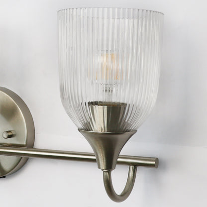 Bathroom Vanity Light Fixture, 3 Light Modern Gold Vanity Lighting fixtures, Bathroom Lighting Fixtures Over Mirror, Bathroom Wall Lamp with Clear Glass for Bathroom, Hallway, Bedroom with E26 Socket