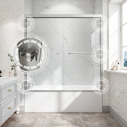 KPUY 55"-60" W Double Bypass Sliding Shower & Bathtub Door | 3 Finishes