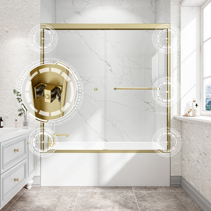 KPUY 55"-60" W Double Bypass Sliding Shower & Bathtub Door | 3 Finishes