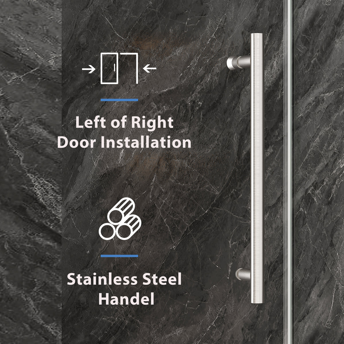 KPUY Frameless Sliding Shower Door, 1/4" Tempered Glass, Brushed Nickel – 76" H