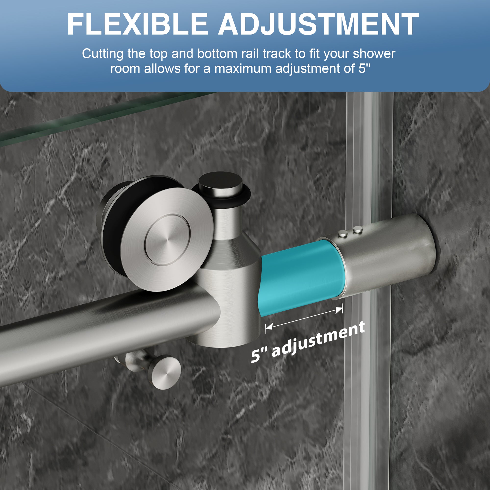 KPUY Frameless Stainless Steel Sliding Bathtub Door, 1/4" Tempered Glass, Brushed Nickel – 49–54" & 55–60" W x 60" H