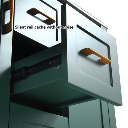 36"Green Bathroom Vanity with Single Sink, Combo Cabinet Undermount Sink, Bathroom Storage Cabinet with 2 Doors and 2 Drawer, Soft Closing, Multifunctional Storage