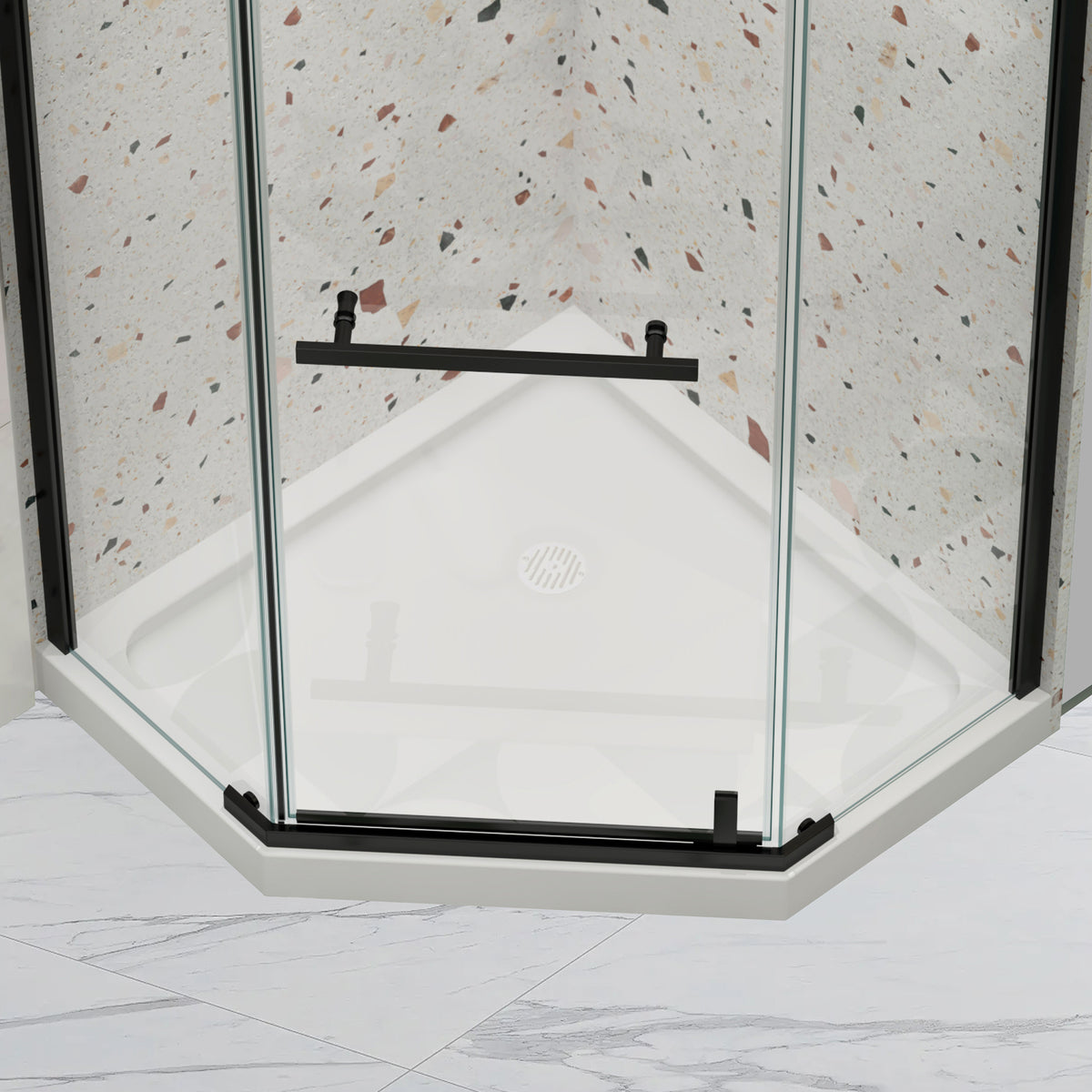 36x36x3.55 INCH Neo-Angle Shower Base For Bathroom Shower Door --White