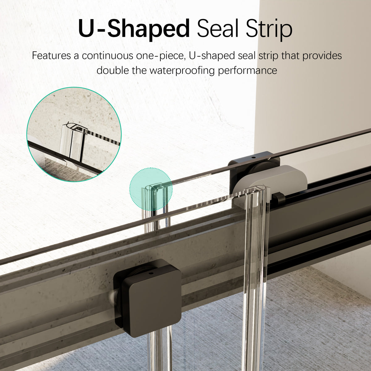 46-48" W * 76" H Frameless Double Sliding Soft-Close Shower Door, Bathroom Sliding Shower Door, 5/16" (8mm) Thick SGCC Tempered Glass Door, Matte Black