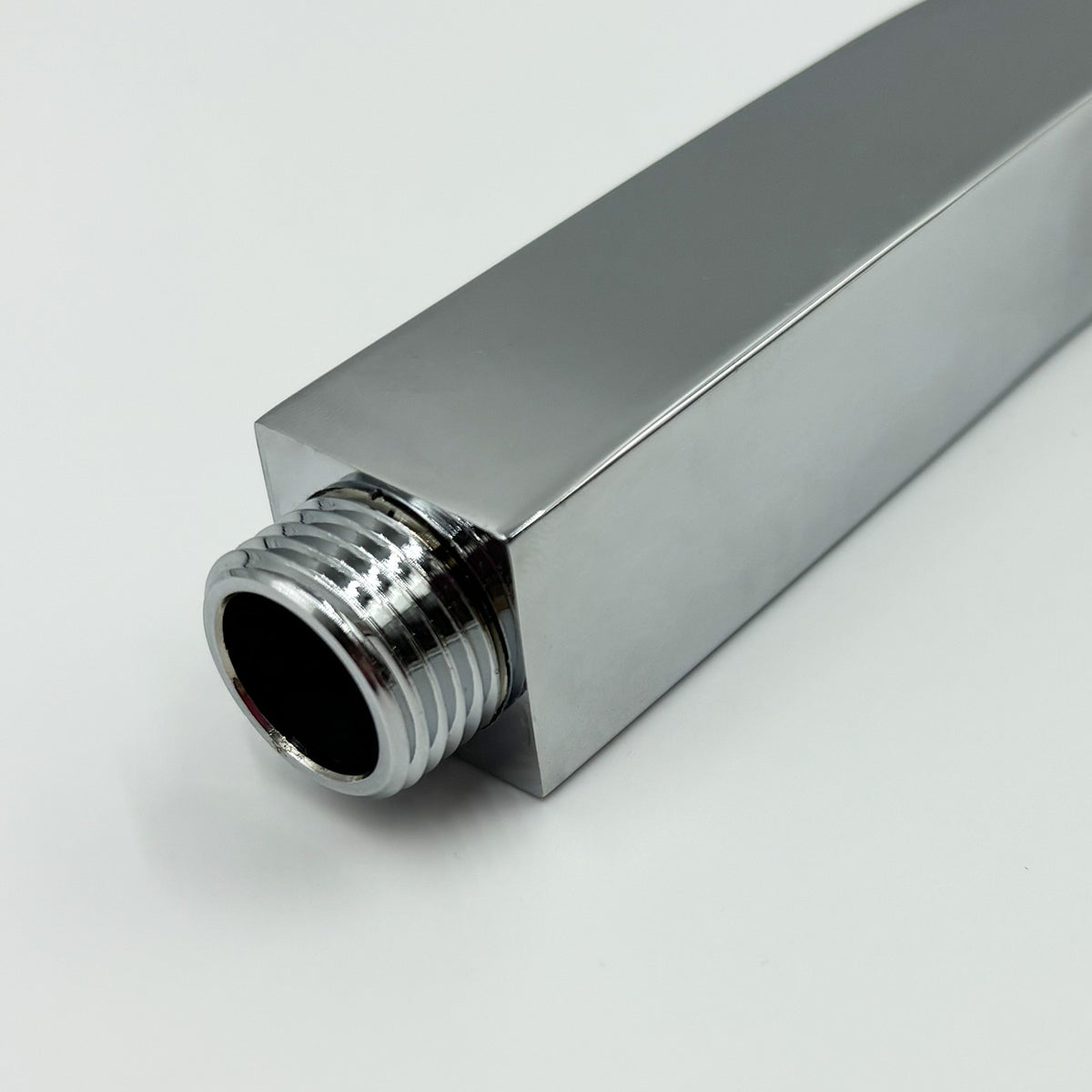 Square Shower Arm with Flange, 1/2 NPT Tapered Threads, Rain Shower Head Arm, Wall Mount Shower Extension Arm