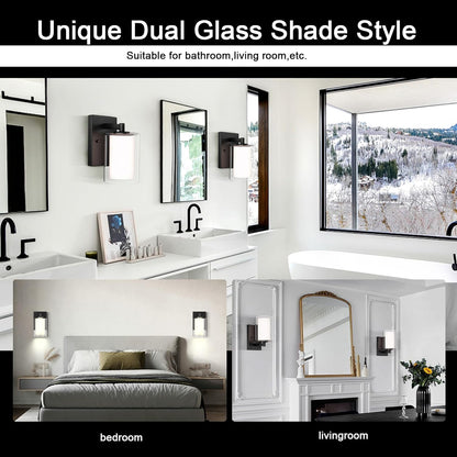 Bathroom Vanity Light Fixture, 1 Light Modern Gold Vanity Lighting fixtures, Lighting Fixtures Over Mirror, Wall Lamp with Clear Glass for, Hallway, Bedroom with E26 Socket