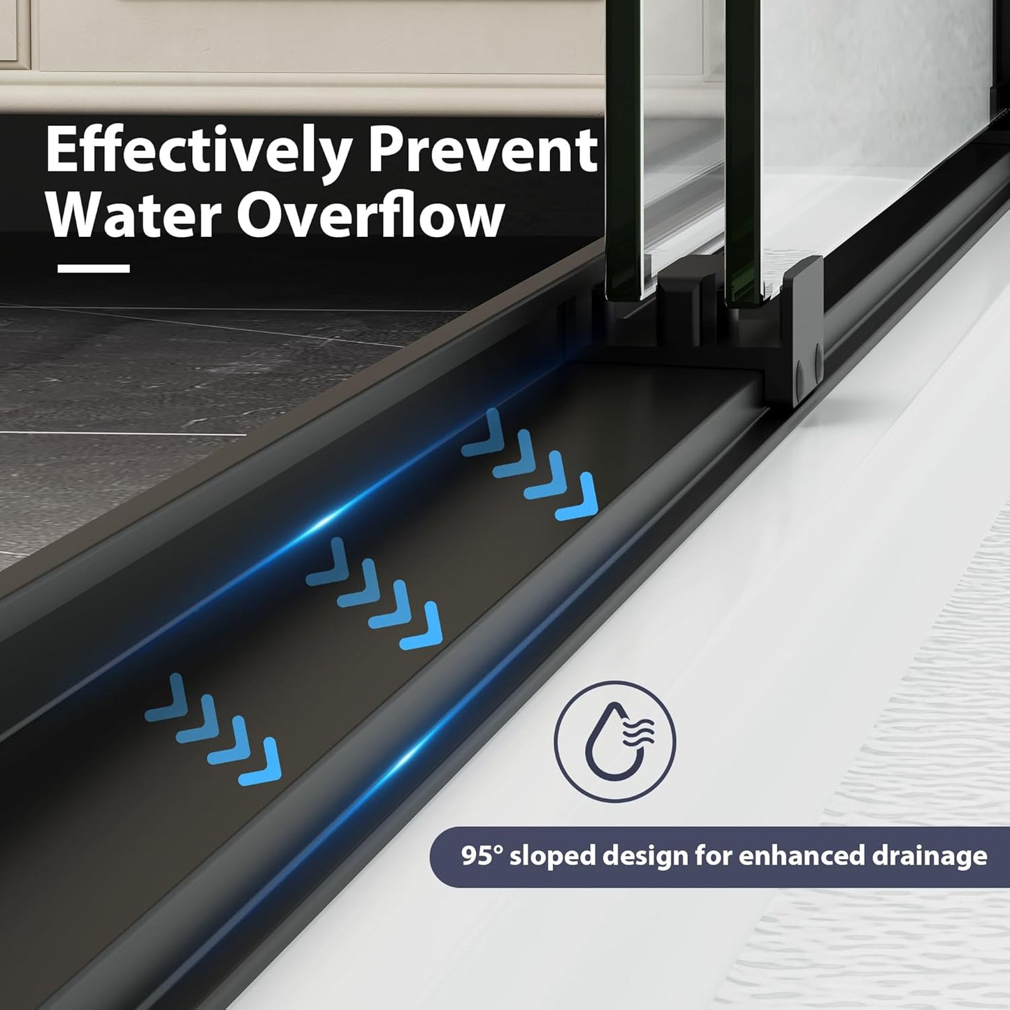 KPUY 70" H Framed Double Sliding Shower Door | Adjustable Width (43" - 60") | Bypass Design