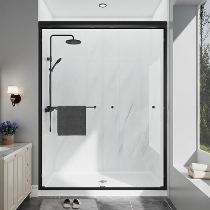 KPUY 70" H Framed Double Sliding Shower Door | Adjustable Width (43" - 60") | Bypass Design