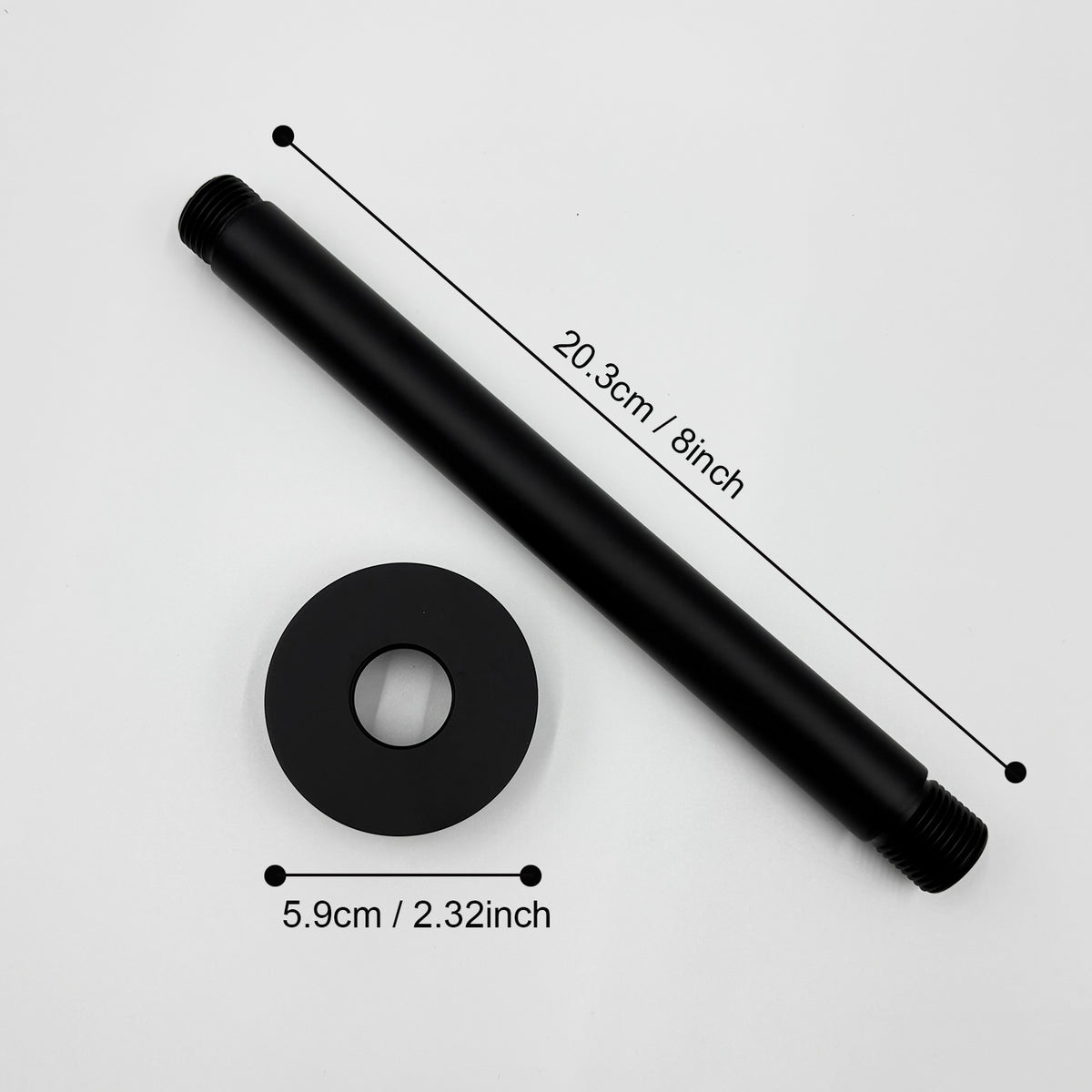Ceiling Mounted Shower Arm With Flange, Rain Shower Arm Universal Connection, For Fixed Rain Shower Head, 304 Stainless Steel, Bathroom Accessories