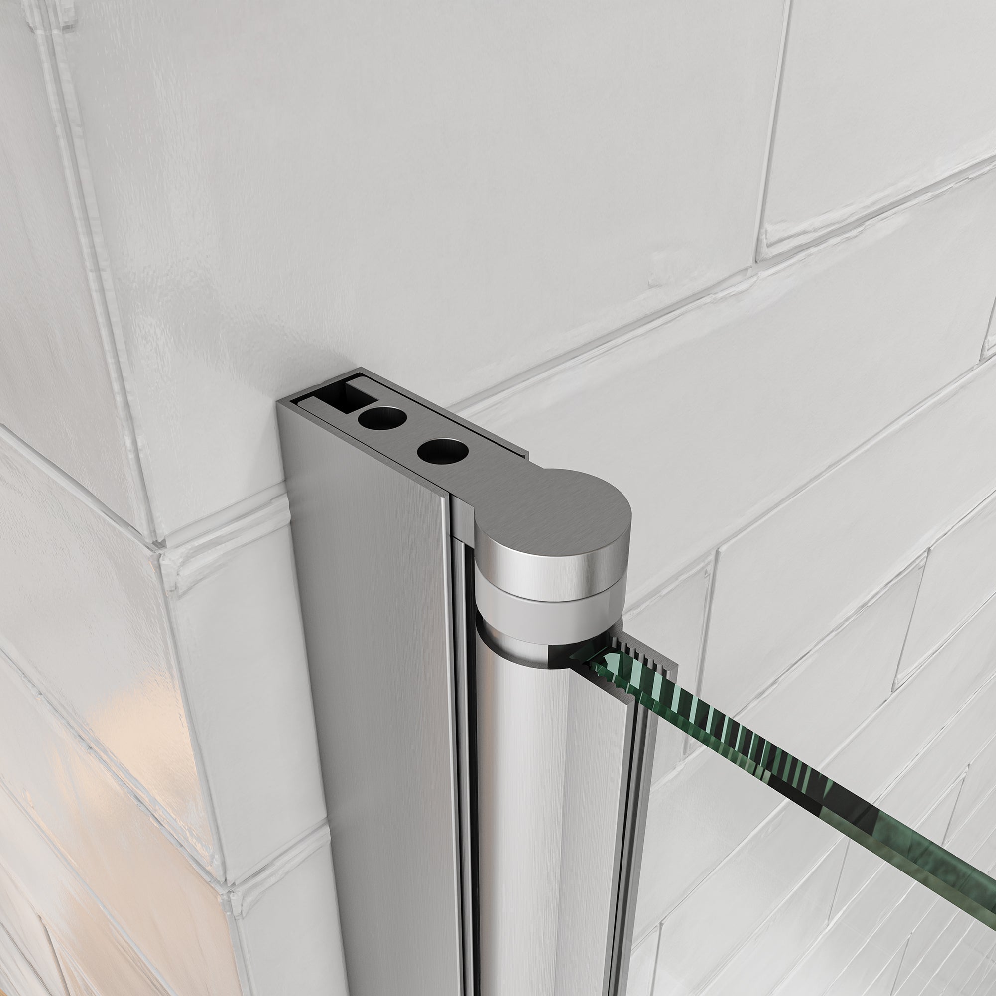 KPUY 32" x 55" Frameless Bathtub Screen | 180° Pivot Shower Door | Reversible